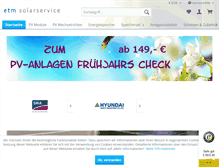 Tablet Screenshot of etm-solarservice.de
